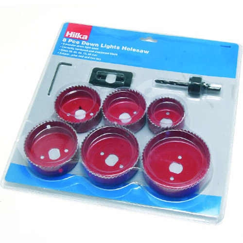 8 Piece Down Lights Holesaws Cutter Set - 50 To 85mm