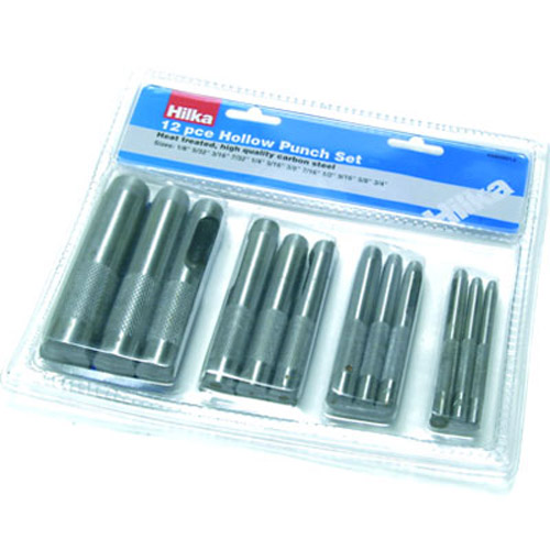 12 Pc Hollow Punch Set - Ideal For Leather, Gasket, Card Etc