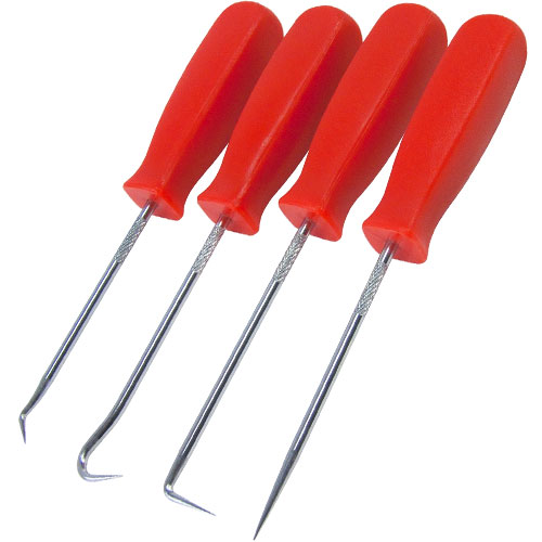 4pc Hook & Pick Set - Ideal For Wire Work,Small Fuses,'O' Rings