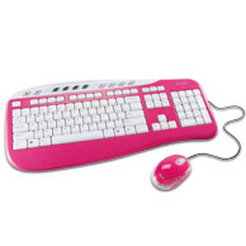 Saitek Pink Multimedia Keyboard & 800DPI Mouse Combo