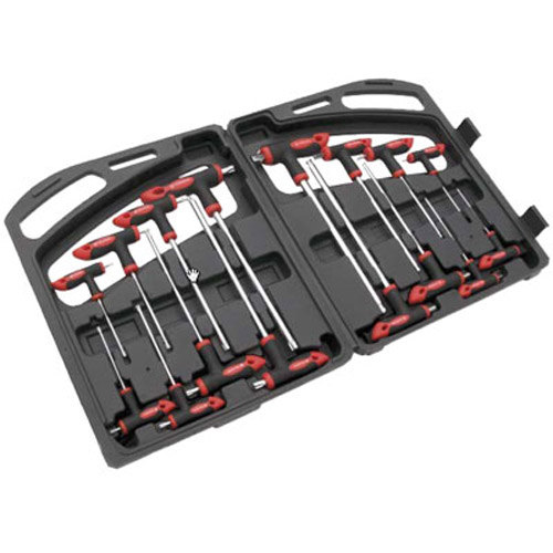 16 Pc Hex & Star Ball End T Handle Screw Driver Allen Key Set