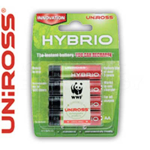 Uniross Hybrio Batteries - 4 x AA 2100mAh Ni-MH Rechargeable
