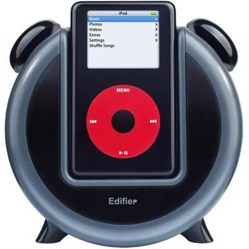 Edifier i-F200 Black Double Bell Alarm Clock Retro iPod Docking