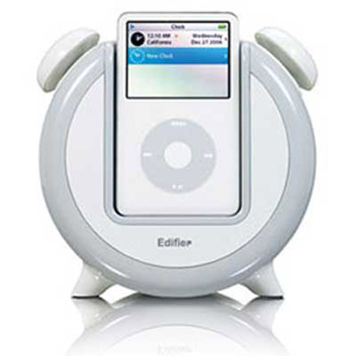 Edifier i-F200 White Double Bell Alarm Clock iPod Docking Charge