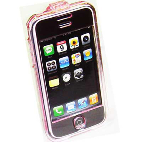 Hard Case Housing for Apple iPhone with Stand - Pink