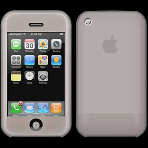 Silicone Skin Case for Apple iPhone - Grey
