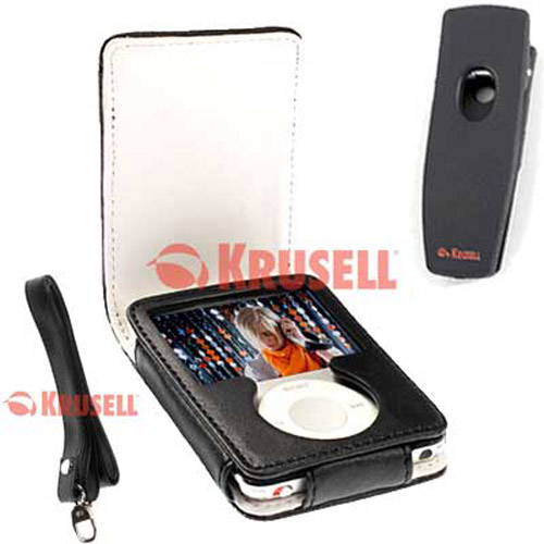Krusell Remix Black Leather Case Ipod Nano 3G 3rd Gen 4GB 8GB