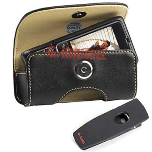 Krusell Horizontal Leather Case Pouch with Multiadapt