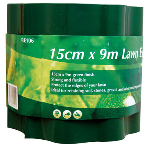 Green Garden Lawn Edging Border Roll - 9m x 15cm