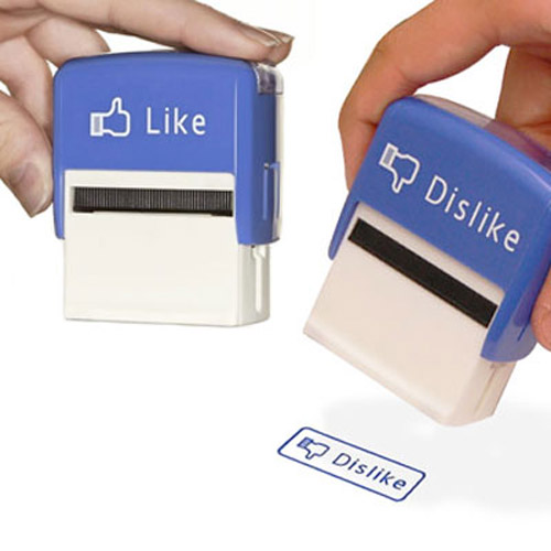Like & Dislike Blue Self Inked Facebook Style Stamps