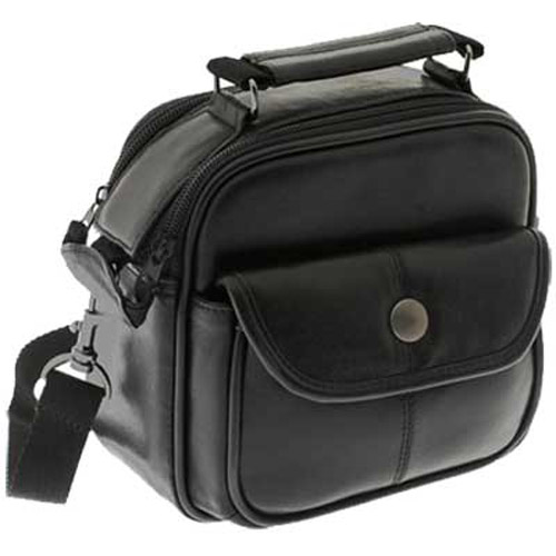 Leather Look Camera / Camcorder Shoulder Bag - Black