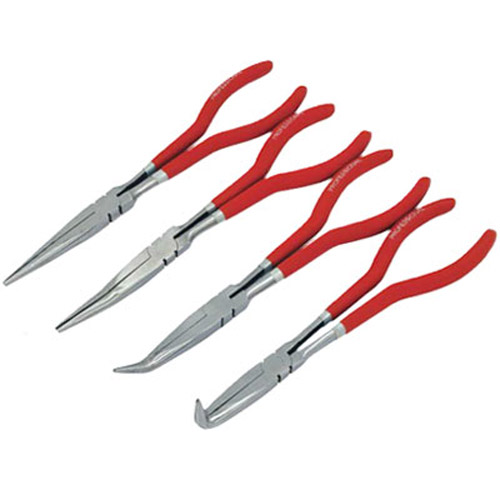 4 Pc Long Nose Pliers Tool Set For Mechanics, Engineers Etc