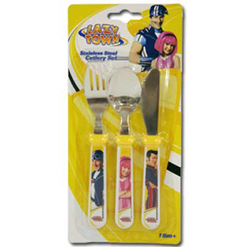 Lazytown 3 Piece Childrens Cutlery Set (Knife, Fork, Spoon)