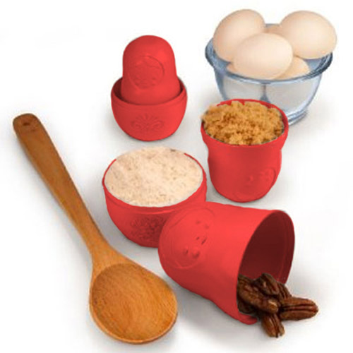 M-Cups Red Russian Matyroshkas Dolls Measuring Jugs