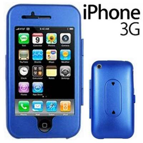 Deluxe Metal Case for Apple iPhone 3G - Blue