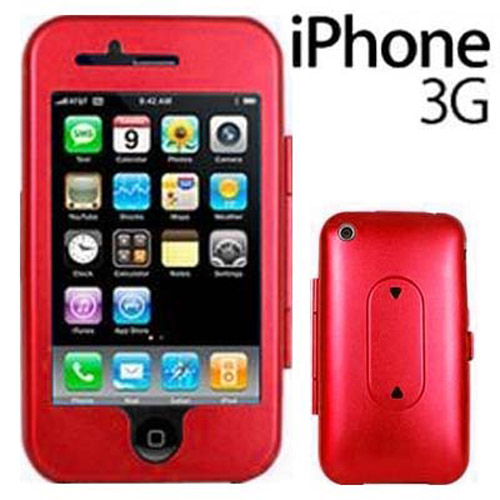Iphone on Deluxe Metal Case For Apple Iphone 3g Red