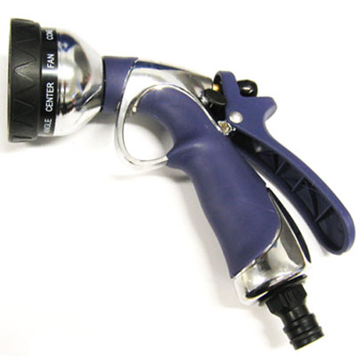 Deluxe Heavy Duty 10 Pattern Metal Garden Spray Gun - Soft Grip