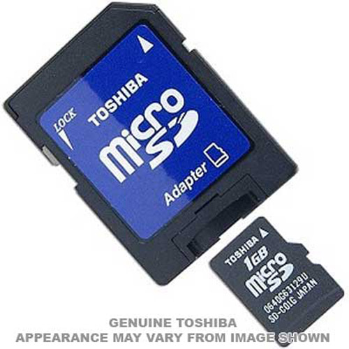 Toshiba 1GB Transflash microSD Memory Card plus SD adapter