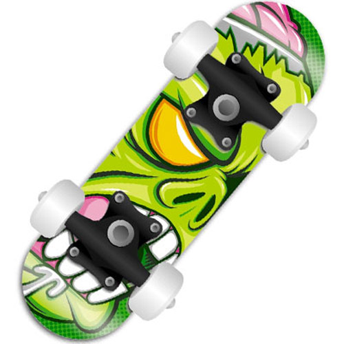 Childrens/Kids Mini Beginner Skateboard - Green Monster
