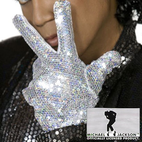 Official Michael Jackson Silver Glove Fancy Dress Accessory