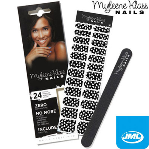Myleen Klass Nails - 24 Wraps and Nail File - Black Hearts