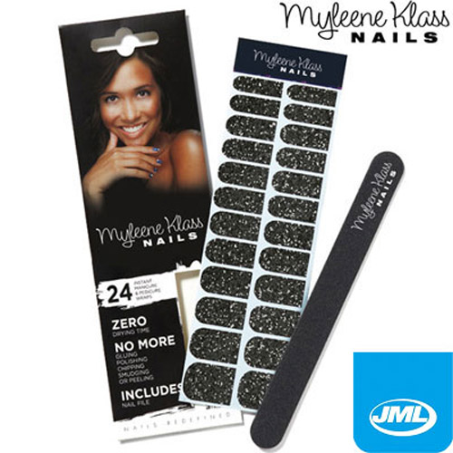 Myleen Klass Nails - 24 Wraps and Nail File - Black Sparkle