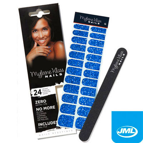 Myleen Klass Nails - 24 Wraps and Nail File - Blue Sparkle