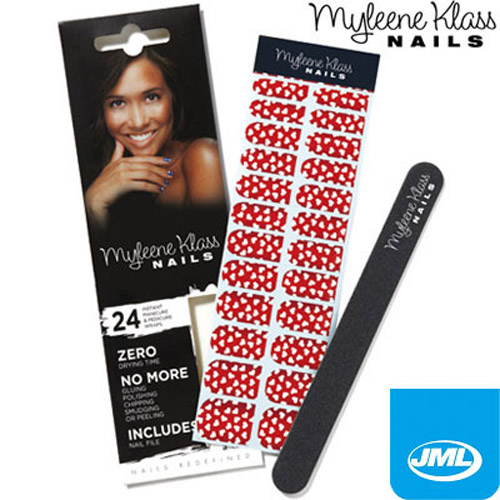 Myleen Klass Nails - 24 Wraps and Nail File - Red Hearts