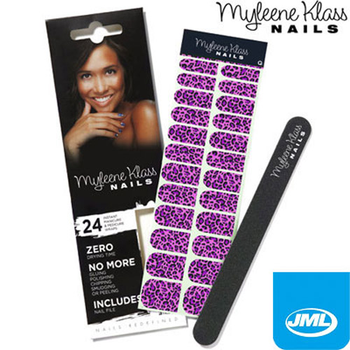 Myleen Klass Nails - 24 Wraps and Nail File - Pink Leopard