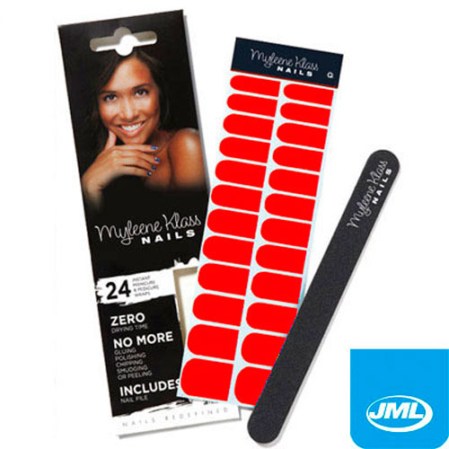 Myleen Klass Nails - 24 Wraps and Nail File - Hot Red