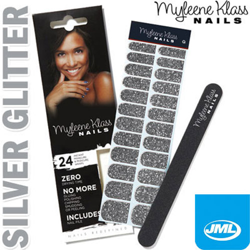 Myleen Klass Nails - 24 Wraps and Nail File - Silver Sparkle