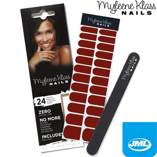 Myleen Klass Nails - 24 Wraps and Nail File - Wine Red