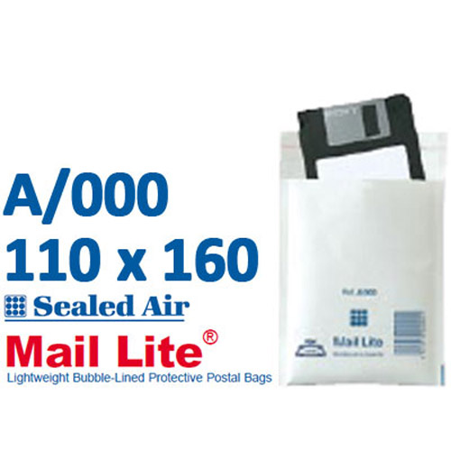 Mail Lite 110 x 160 White Bubble Lined Envelope A000 -Box of 100