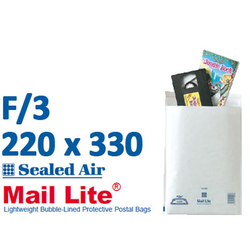 Mail Lite 220 x 330 White Bubble Lined Envelope F3 - Box of 50