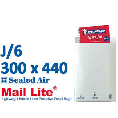 Mail Lite 300 x 470 White Bubble Lined Envelope J6 - Box of 50