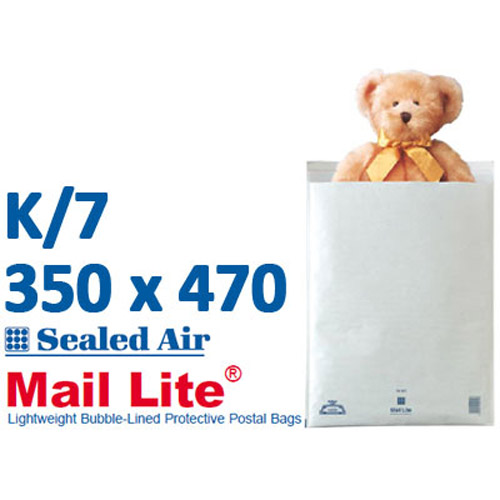Mail Lite 350 x 470 White Bubble Lined Envelope K7 - Box of 50