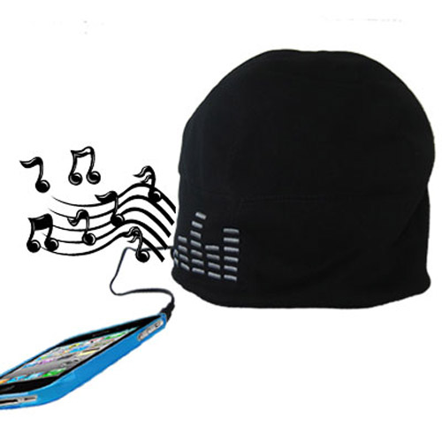 Speaker Hat - Plugs Into Your iPod, iPhone or MP3 Player (Black)