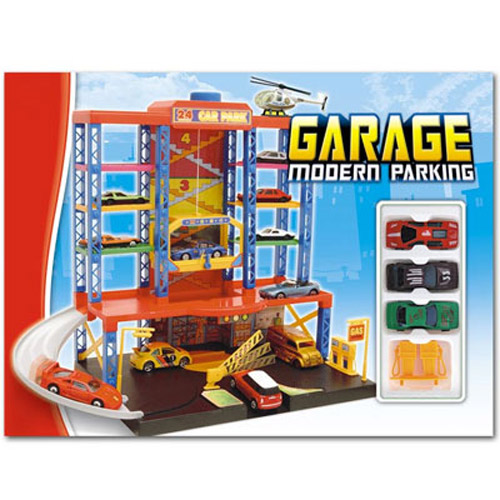 NEW Childrens Modern Car Parking Garage Play Toy Set Includes Cars