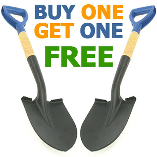 2 Mini Round Nose Shovels For Coal/Snow/Metal Detecting