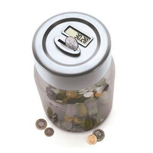 Automatic Digital Coin Counting Money Jar - Silver