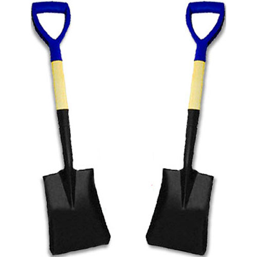 2 X Mini Square Nose Snow Scoop Shovel - Ideal For The Car Boot