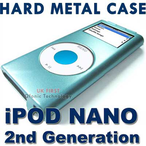iPod Nano 2nd Generation Hard Aluminium Metal Case - Blue