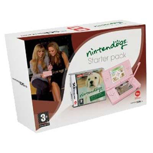 Nintendo DS Lite Console Pink with Nintendogs Labradors