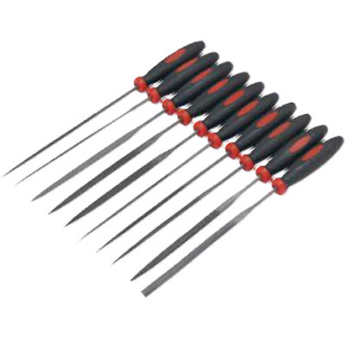 Assorted 10 Pc Soft Grip Handle Needle File Tool Set