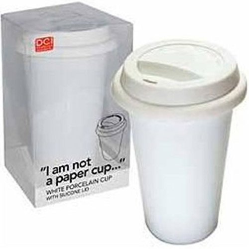 I'm Not A Paper Cup - Ceramic Cup Mug and Lid