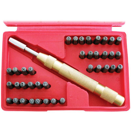 38 Pc Number & Letter Stamping Set + Automatic Punch Tool