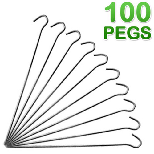 100 x Galvanised Metal Heavy Duty Tent Pegs