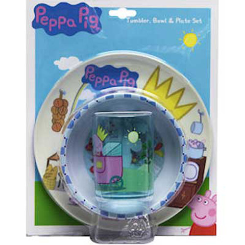 Peppa Pig Princess Glass, Bowl and Plate Tableware Set