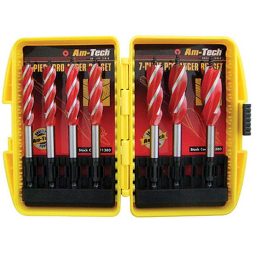 7 Piece Pro Auger Wood Drill Bit Set - 10 To 18mm & Case