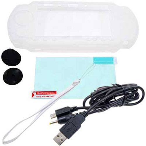 6in1 Gift Pack for PSP Slim & Lite - Case, Cable, Buttons